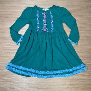 Matilda Jane dress size 2 green with pink trim